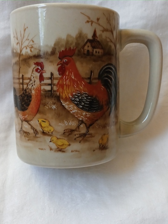 Otagiri Other - OTAGIRI Ceramic Rooster Chicken Farm Scene Coffee Mug